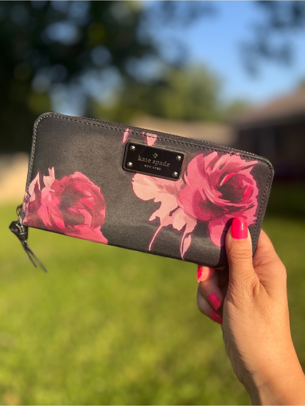Kate Spade Floral Nylon Rose Wallet